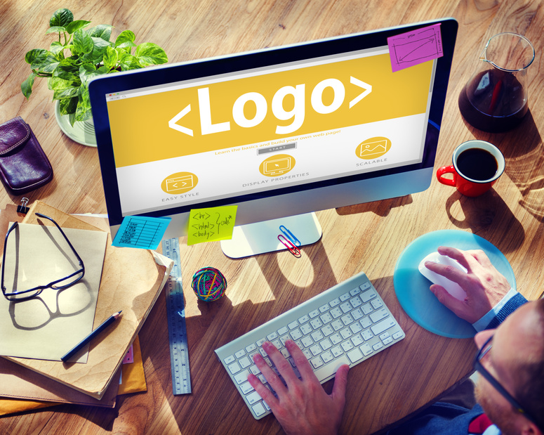 Logo Emblem Business Online Working Concept